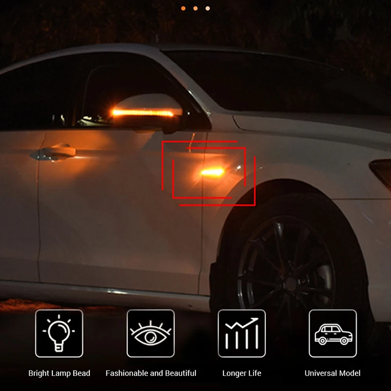 BLALION 2 шт. автомобильный светодиодный плавный боковой габаритный фонарь в форме