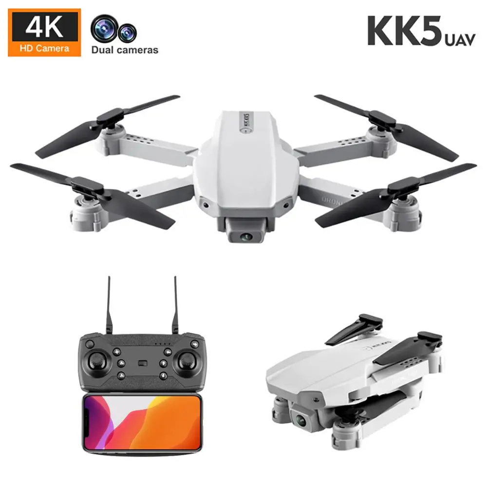 2020 Новый Радиоуправляемый Дрон KK5 4K 1080P HD Двойная камера Wi-Fi Fpv автоматический
