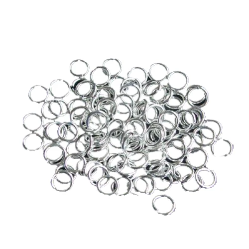 

4mm 21 Gauge Open Jump Rings - Silver Plated - 100 Pcs