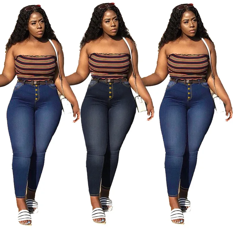 

Women's Jeans Autumn 2020 Streetwear High Waist Stretch Slim Denim Skinny Pants Washed Denim Cowboy Long Pencil Pants 4XL Jeans