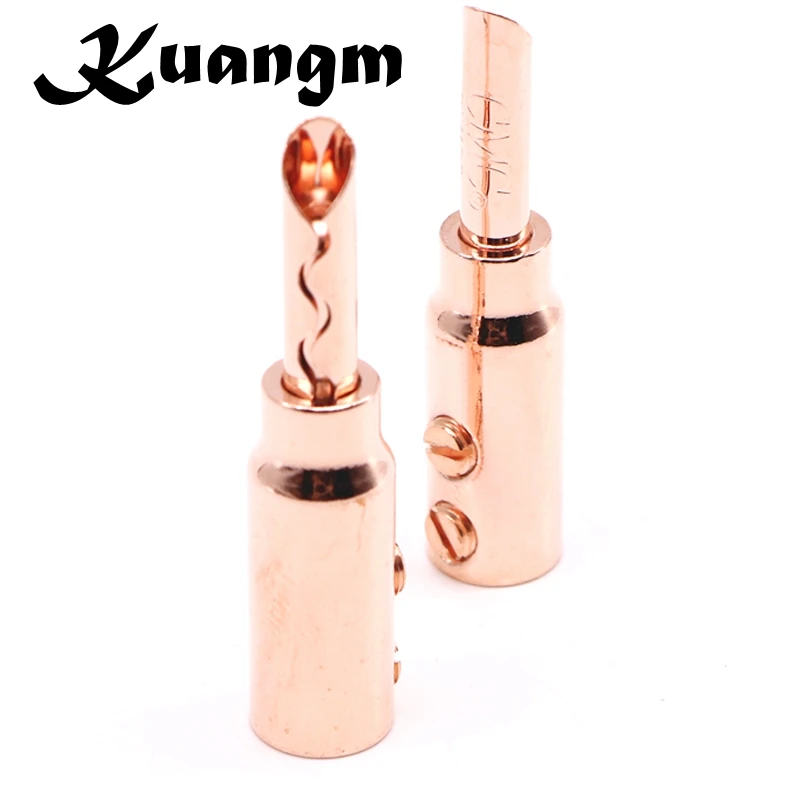 Hi end HiFi Kangm CMC 0668 CU R аудио чистая красная медная Серебряная вилка банан разъем 3 мм ~