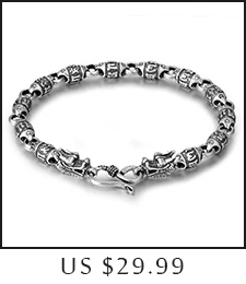 Genuine 925 Sterling Silver Jewelry Personality Six-Word Mantra Barrel Beads Silver Men Bracelet Retro Silver Jewelry