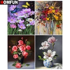 Алмазная вышивка HOMFUN цветок, бабочка, узор сделай сам, 5D алмазная живопись, вышивка крестиком, полноразмерная картина