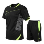 Спортивная футболка 2021, дышащий комплект из двух предметов с коротким рукавом для рыбалки, отдыха, альпинизма, бега, фитнеса, летний мужской комплект одежды