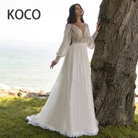 macdugal wedding dresses 2022 simple lace long sleeve beach bride gowns bohemia patterns vestido de novia civil women skirt