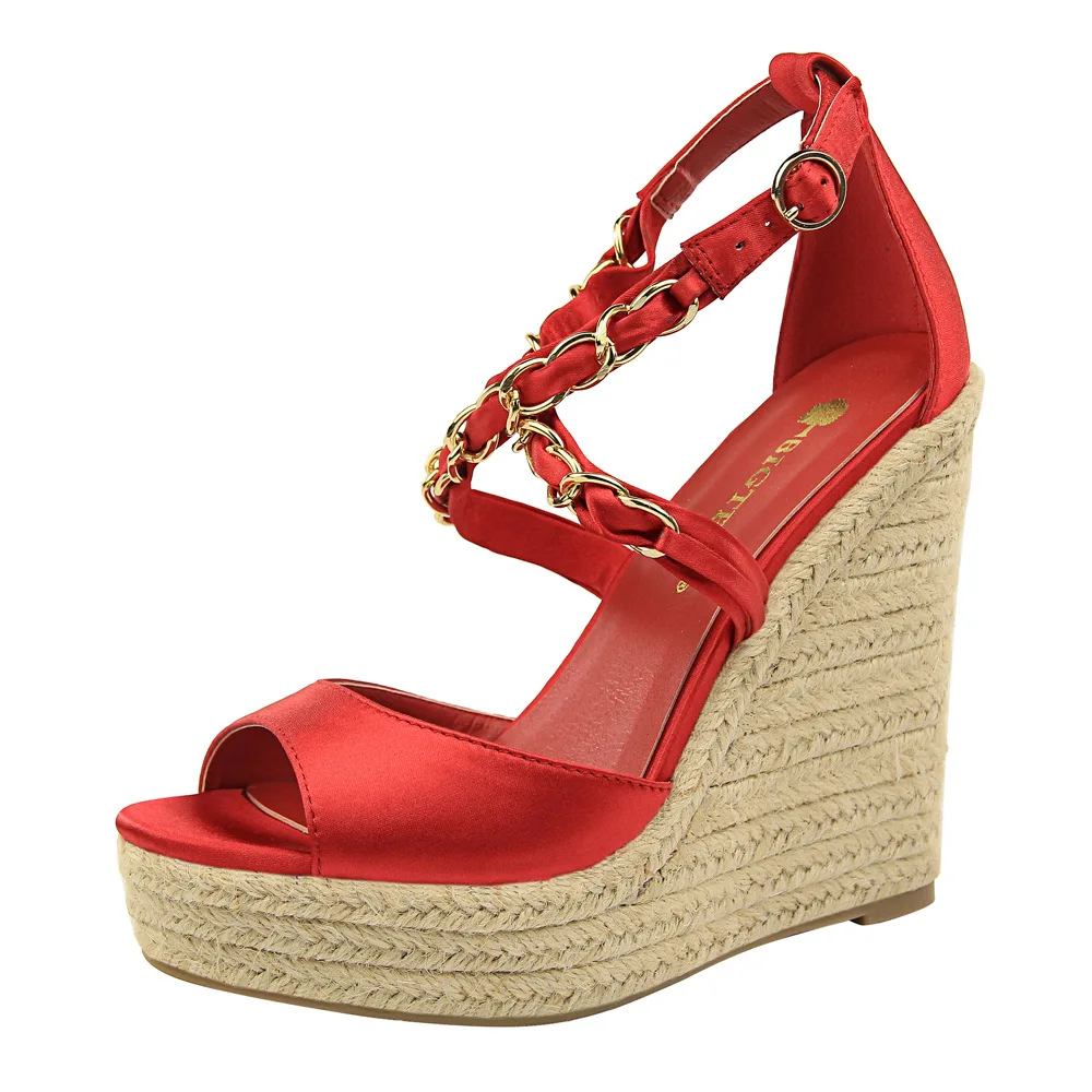 COWCOM/Женская обувь на высоком каблуке 13 см тканая платформе с толстой подошвой из