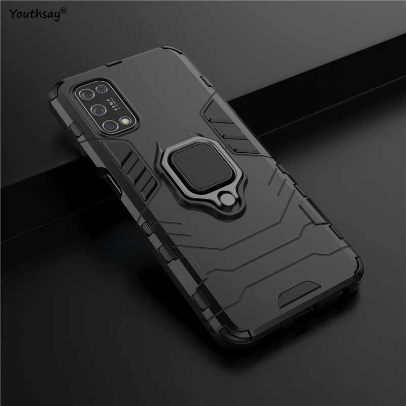 

For Oppo Realme V5 Case Protective Case For Realme V5 Cover Armor Silicone Shell Fundas Finger Ring Cover For Oppo Realme V5 5G