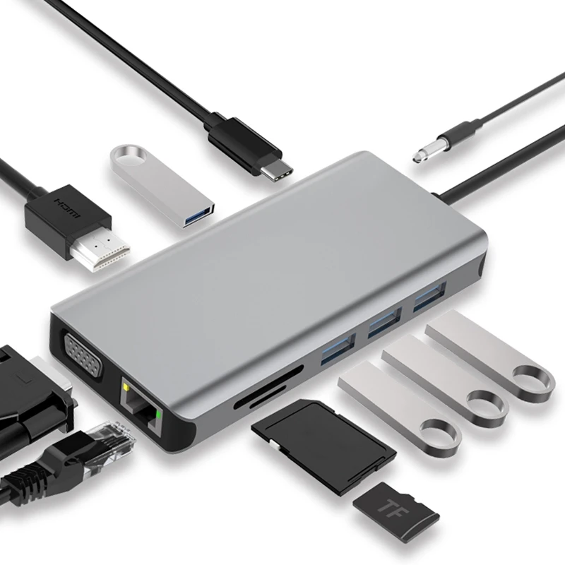 

Docking Station USB C HUB Type-C 11-In-1 with 4K HDMI USB 3.0 for and USB C Laptops Phone