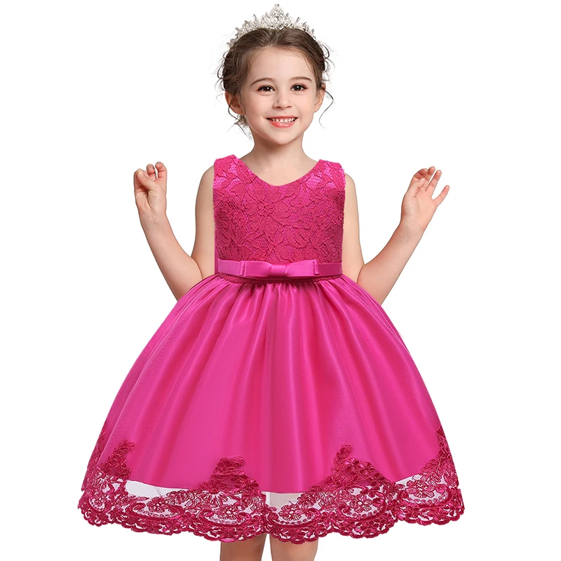 

3-24M Infant Dress Birthday Party Gowns Elegant Lace Newborn Baby Princess Dress Bow Wedding Kids Dresses For Girls Clothing