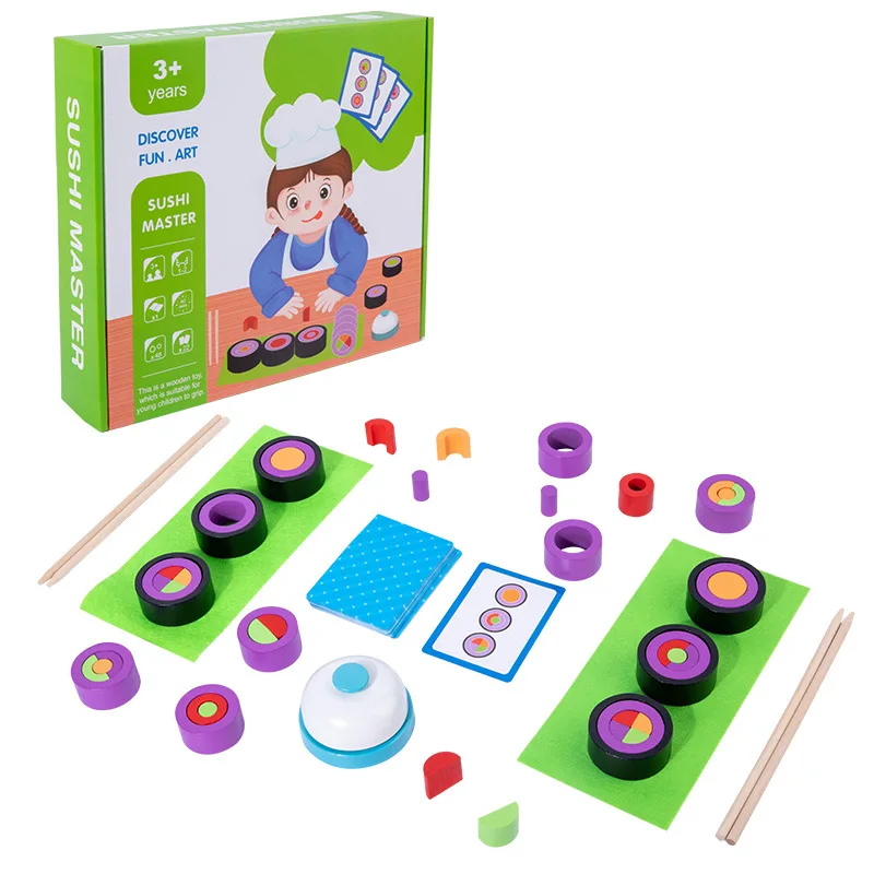

2021 sushi building block games Children educational toys kids concentration training parent child interactive desktop games