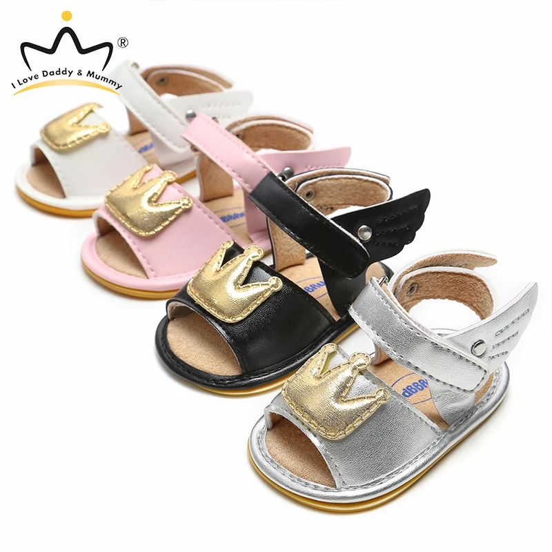 Летняя новинка детская обувь милые сандалии с крыльями и короной для маленьких