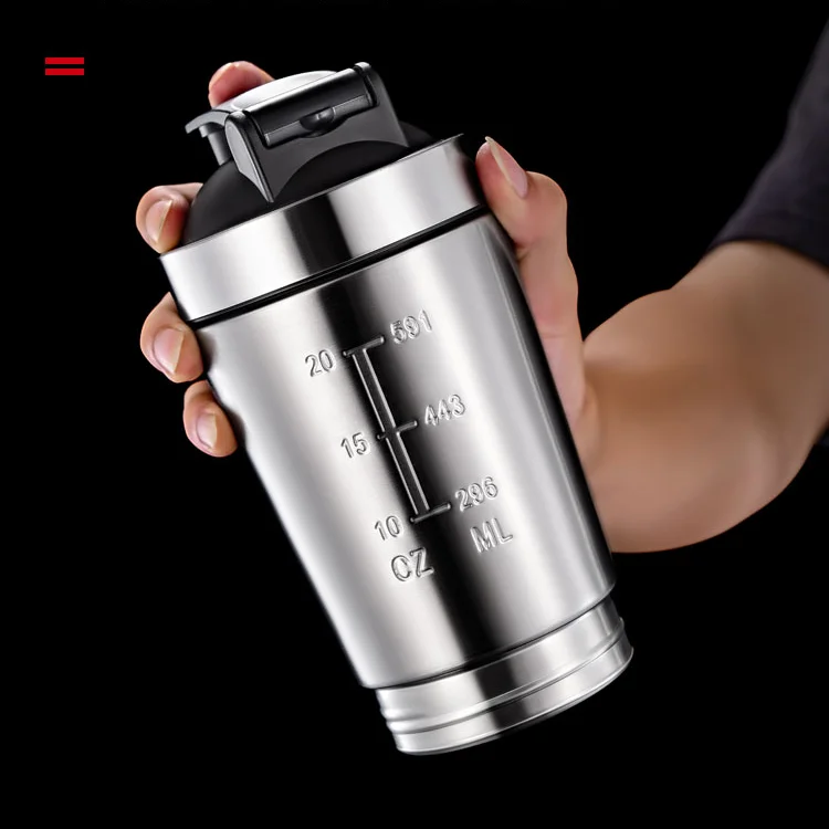 

Stainless Steel Shaker Bottle Whey Protein Portable Large Capacity Blender Gym Water Bottle Health Botella Agua Drinkware DG50B
