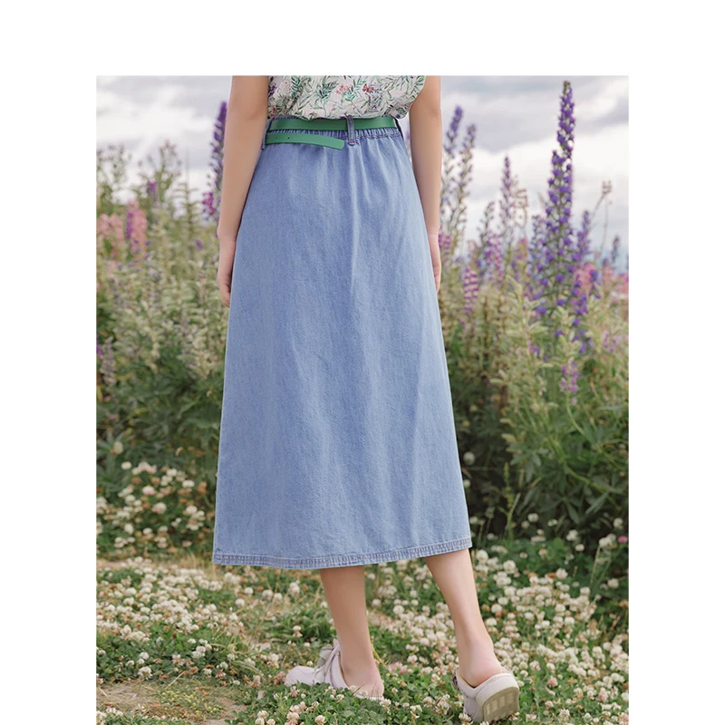 INMAN/летние модные Универсальные облегающие джинсовые юбки трапециевидной формы