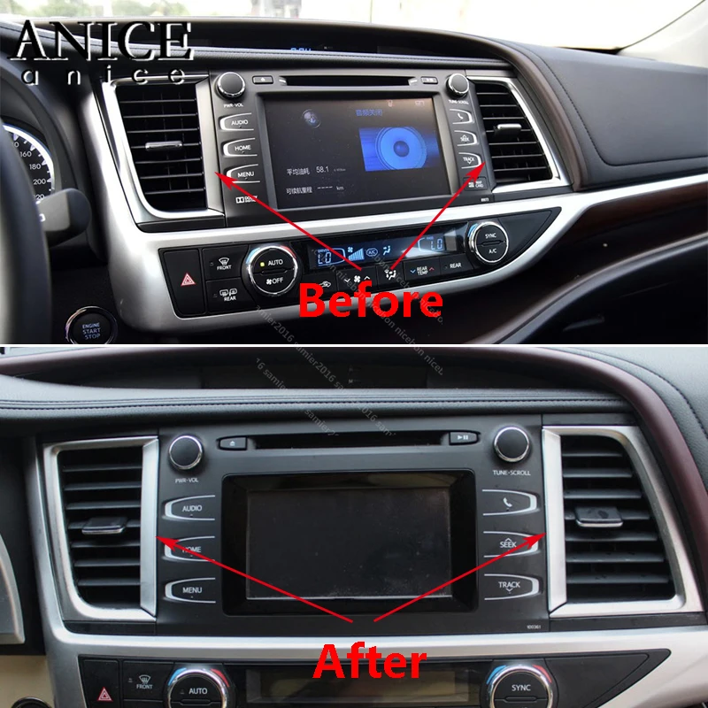 

Carbon fiber color air conditioning Cover for toyota Highlander Kluger 2014-2019
