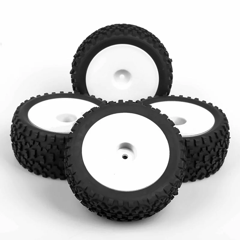 4 шт. 1/10 резиновые передние и задние шины Белое колесо с колесами 12 мм подходит для