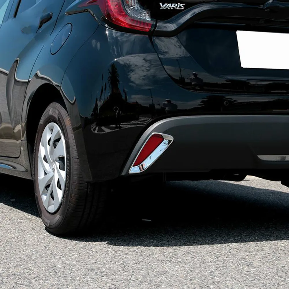 

Car Accessories Fit For Toyota Yaris 2020 2021 Rear Bumper Fog Lamp Reflector Cover Trim ABS Chrome