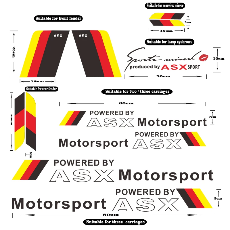 

For Mitsubishi Asx car Vinyl graphic decal letter personality car styling cars Stickers