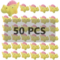 50pcs squeaky rubber dinosaur float bath toys baby shower water toys for swimming pool party squeeze toyes gifts boys girls