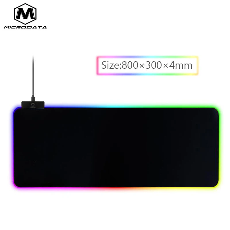 Игровой коврик для мыши Microdata RGB светодиодный большой водонепроницаемый
