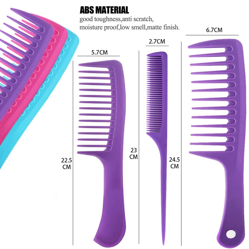 

4Pcs Paddle Hair Brush, Detangling Brush and Hair Comb Set ,Tangle Hairbrush for Long Thick Thin Curly Hair