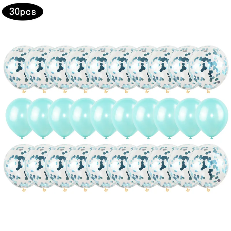 

0-9 Number Foil Balloons 32inch Tiffany Blue Figures Confetti Balloons For Kids Adult 1st 30 40 50 Birthday Wedding Party Decor