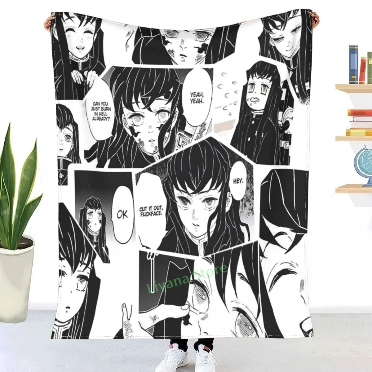 

Muichiro Manga Panels Throw Blanket 3D printed sofa bedroom decorative blanket children adult Christmas gift