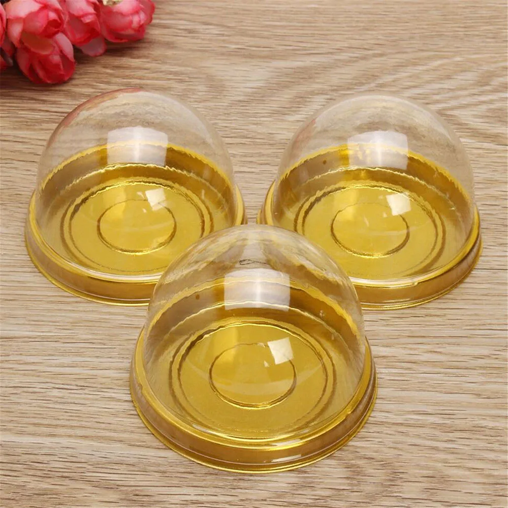 30pcs Plastic Mini Cupcake Boxes Clear Muffin Pod Dome Box Round Cake Packing Dessert Favor Container | Дом и сад