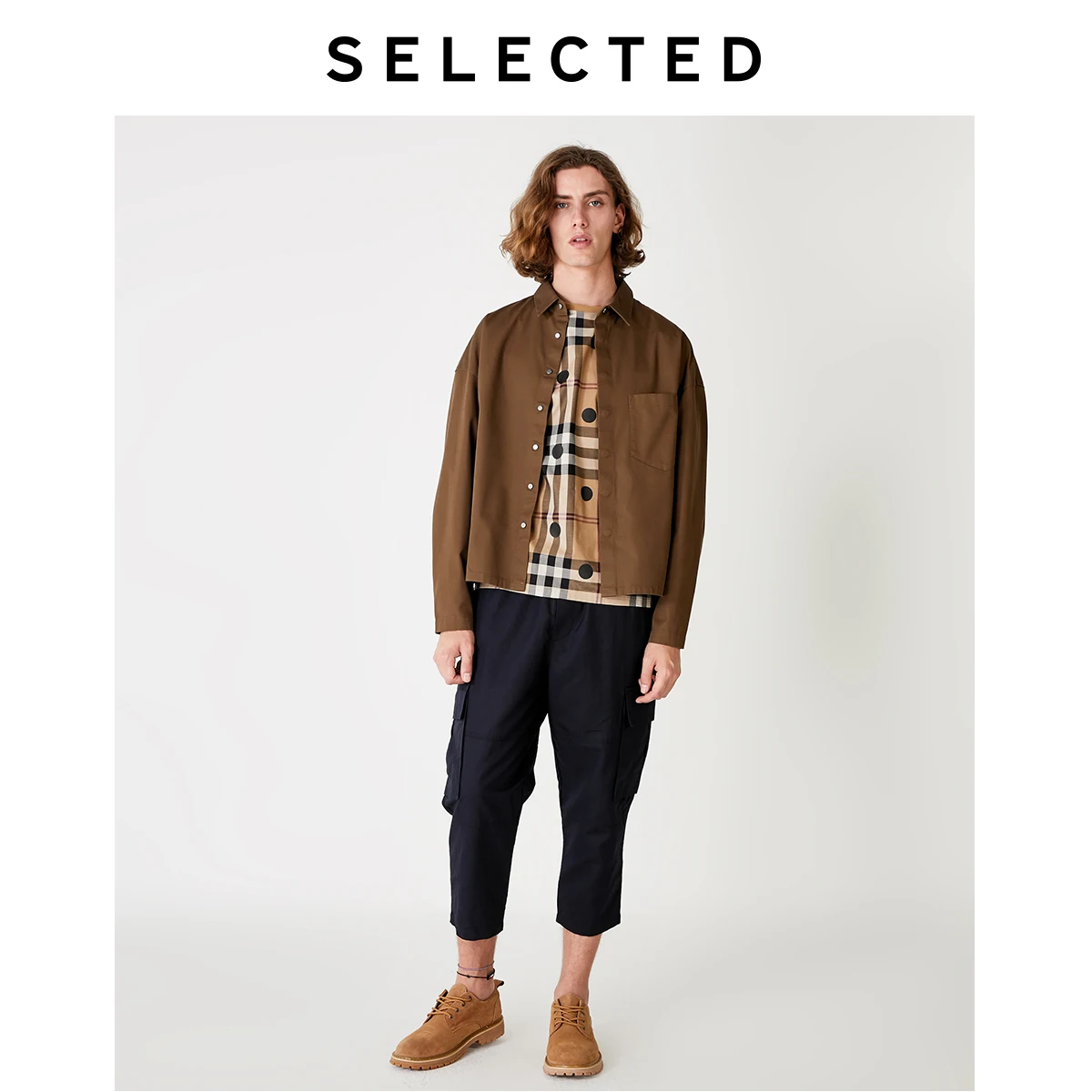 Мужская осенне зимняя верхняя одежда пальто свободного покроя из 100% хлопка с