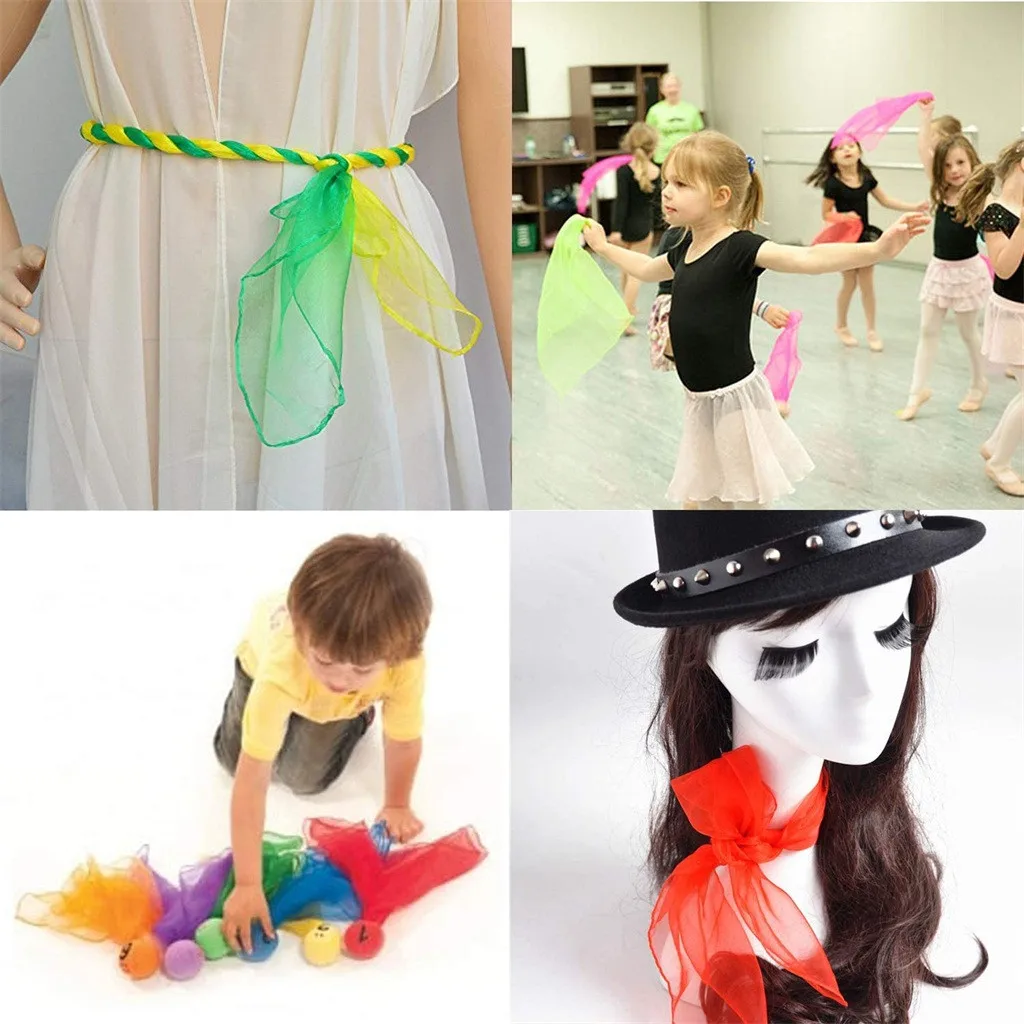 Practical 12 Colors Gymnastics Scarves For Outdoor Game Toys Dancing And Juggling Towels Candy Colored Gym Towel Dance Gauze |