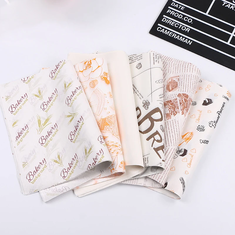 

100pc Oilpaper Wax Paper Food Wrapper Paper For Bread Burger Fries Decoration Packaging Paper Nonstick Paper Baking Tools