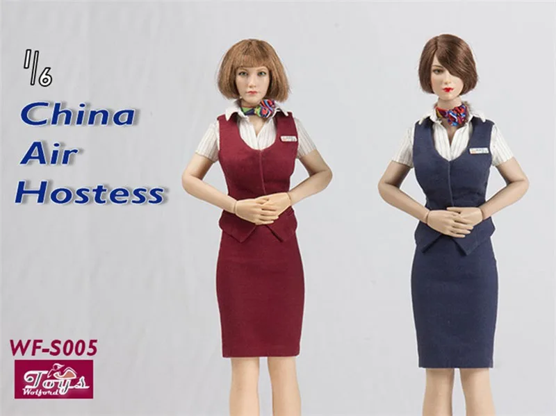 

1/6th Wolford Toys Wf-s005 Chinese Flight Attendant Uniform Set Fit 12 Inch Female Figure Body