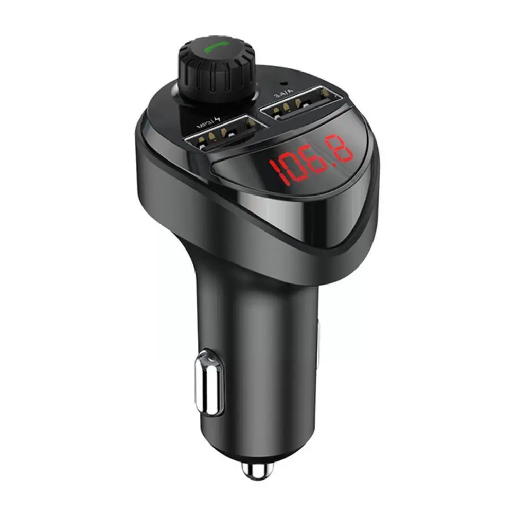 

Hands Free Calls Wireless Bluetooth 5.0 FM Transmitter Socket Lighter Charge Fast For Cigarette USB Music MP3 Dual 3.4A Pla J9P0