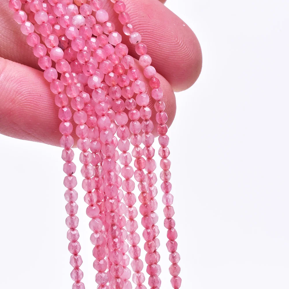 Asingeloo 2 мм натуральный граненый розовый Кварцевый Кристалл бусины для
