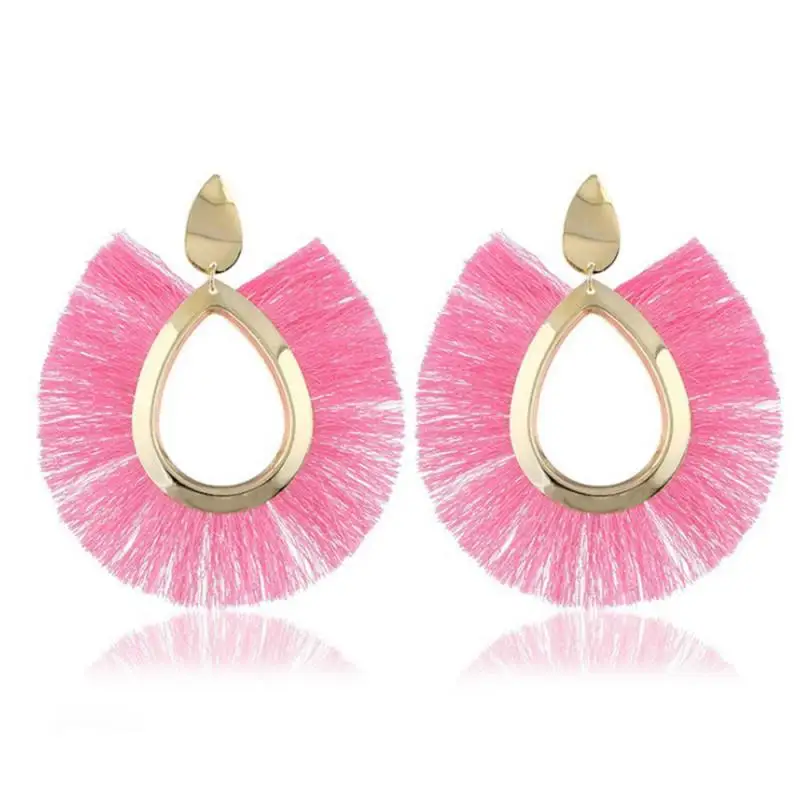 Большие богемные серьги с кисточками женские ручной работы бахромой эффектные