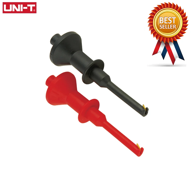 

Alligator Clip Multimeter Hook Type Test Clip 62mm Probe Length M4 Thread 2mm In-Line Interface With Safety Handle UNI-T UTC01