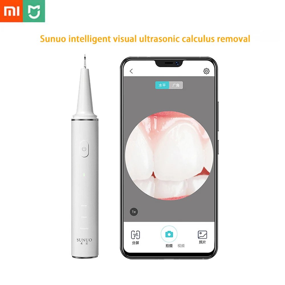 

SUNUO T11 pro Visual Electric Ultrasonic Dental Whitener Scaler Teeth Tartar Remover Smart App 500W HD endoscope Cleaner Tooth