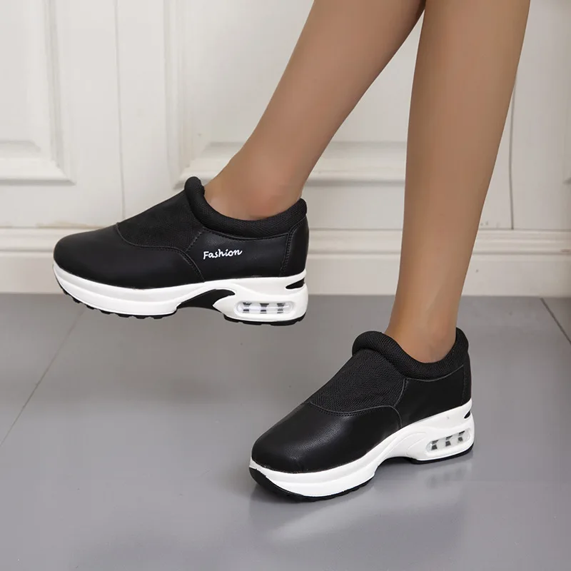 

Women Chunky Sneakers Outdoor Running Shoes Breathable Footwear Casual Light Slip On Shoes Comfort Air Cushion Ladies Trainers