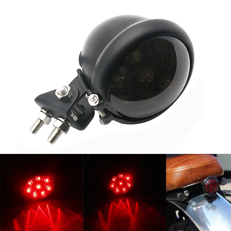 Универсальный мотоцикл LED курил черный красный объектив 12V светодиодный