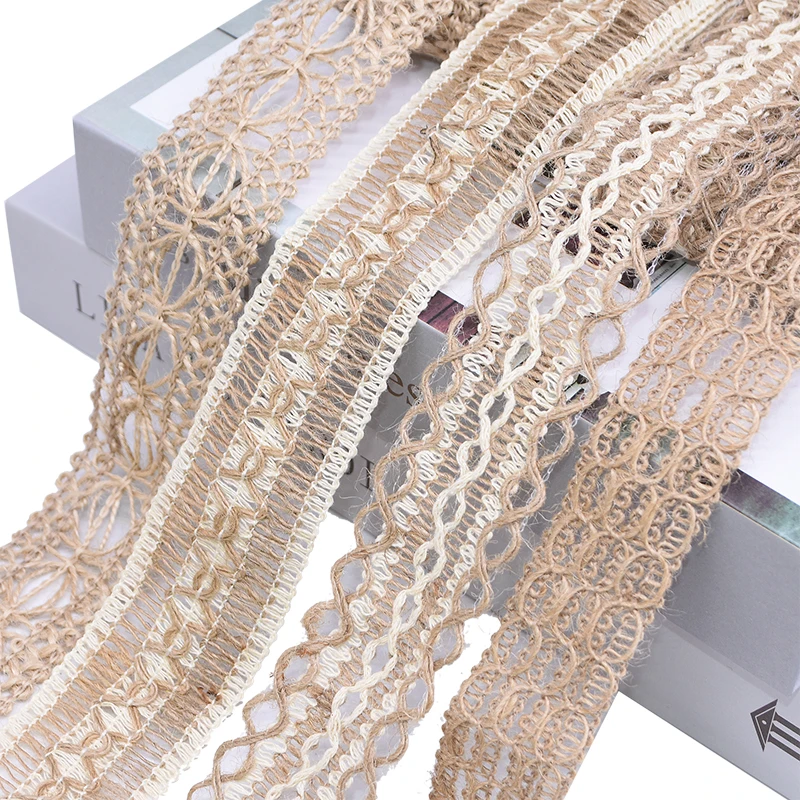 2 м лента из натуральной джутовой мешковины винтажные полые ленты свадебные