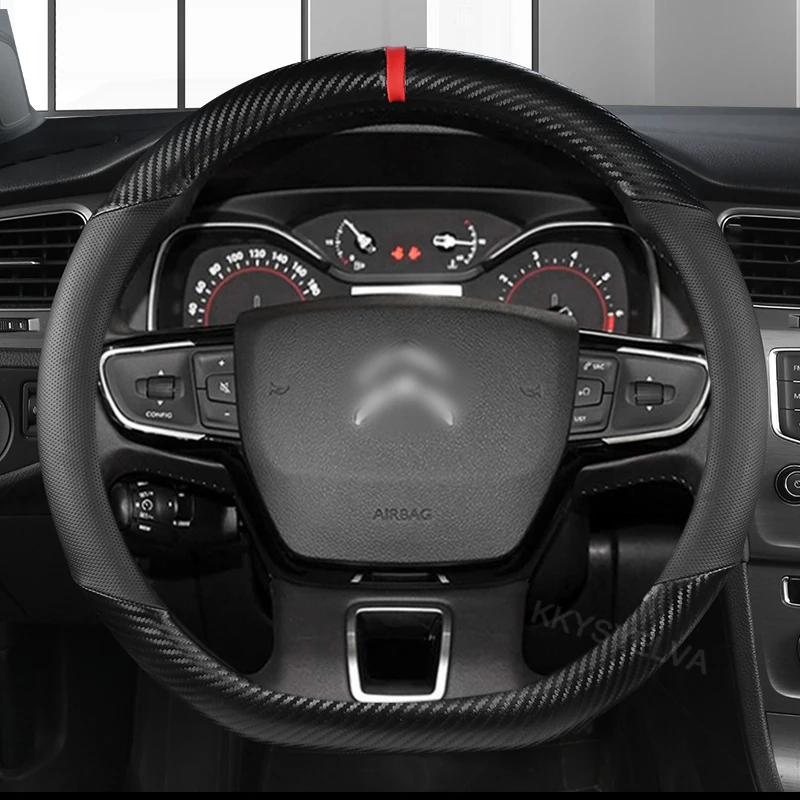 

Карбоновое волокно D-образной формы для Citroen чехол рулевого колеса автомобиля C4 Sega C4L Elysee DS3 DS4 DS5 Cubre Volante Auto Accessories