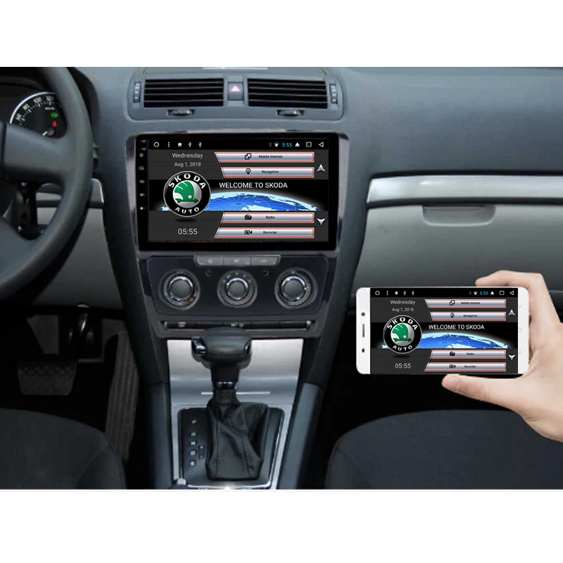 Excellent car multimedia player radio Bluetooth Steering Wheel GPS free map for Skoda Octavia Android | Автомобили и мотоциклы
