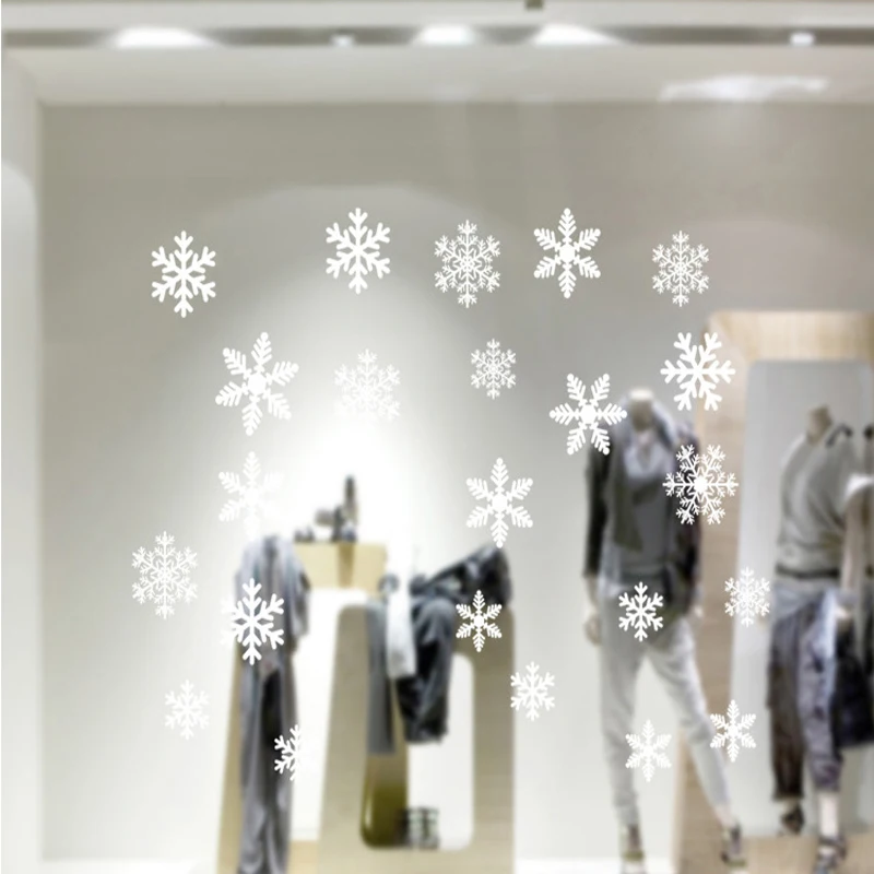 

38PCS Lot Electrostatic Snowflake Window stickers Kids Room christmas Wall Stickers Home Decals New Year Wallpaper