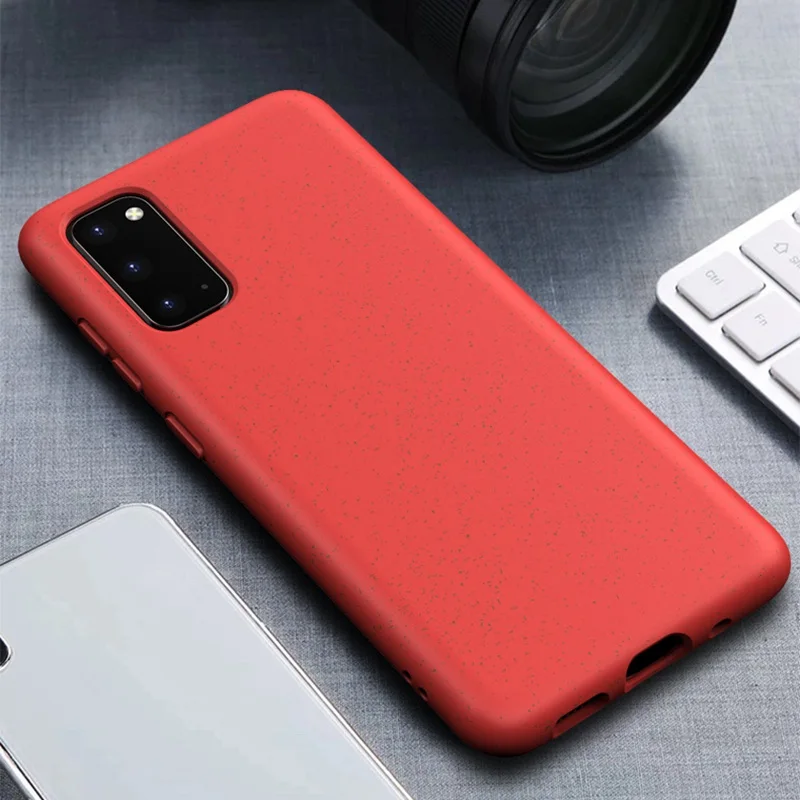 للبيع 200 قطعة صديقة للبيئة الحال بالنسبة لسامسونج غالاكسي A10E A20E A40 A50s A10 M10 القمح القش لينة غطاء الهاتف لون الحلوى