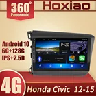 Автомагнитола для HONDA CIVIC 2012, 2013, 2014, 2015, 2din, Android 10,0, видеоплеер, GPS-навигация, 360, панорамная, sunroof, DSP, IPS, RDS