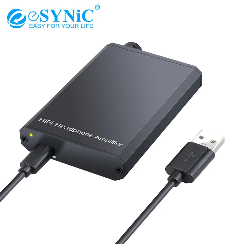 ESYNiC Мини HiFi усилитель для наушников 3 5 мм Aux Интерфейс 2000 мАч алюминиевый