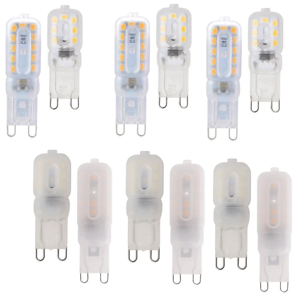 Миниатюрная светодиодная лампочка G9 с регулируемой яркостью 10 шт. 2835 SMD корпус из