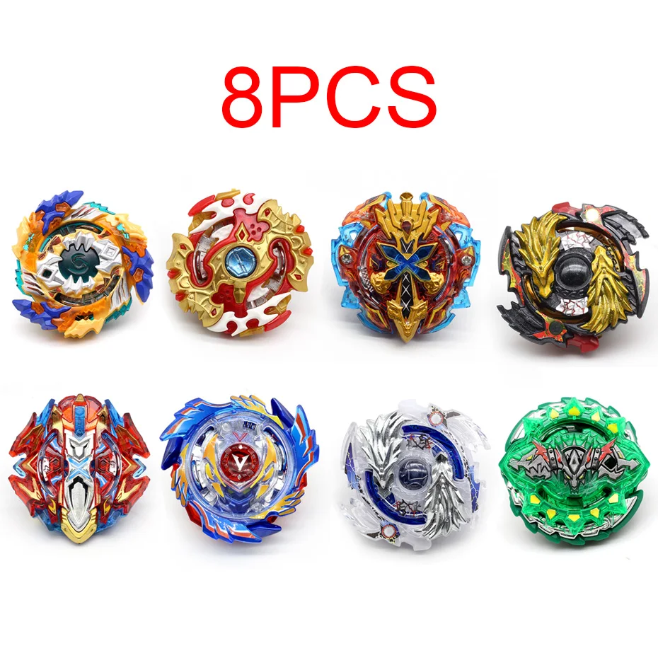 8pcs 01 Tomy Tops Bey Bay Burst набор игрушек Арена лезвие Металл Fusion боевой гироскоп пусковое устройство спиннинг Топ лезвия игрушки новые - Цвет: 8pcs 01