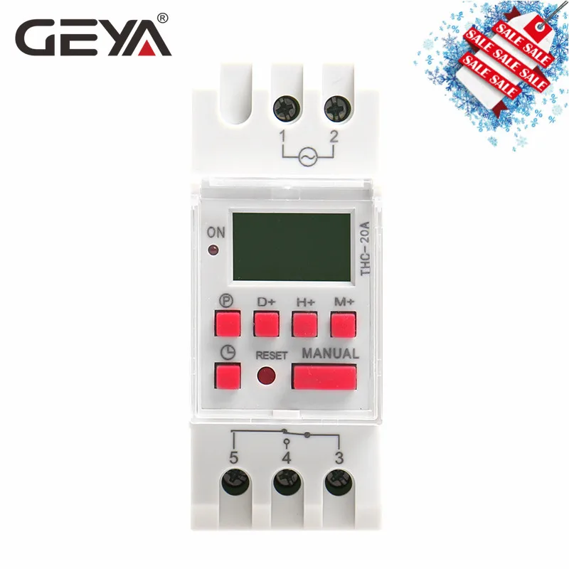 GEYA THC-20A программируемый таймер с батареей 7 дневный переключатель времени 20A DC таймеры 12V 24V110V 220V 240V