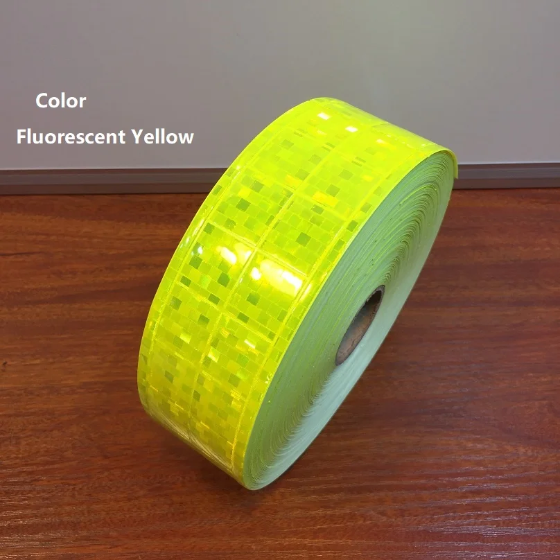 Fluorescent Yellow 5 см* 50 м Флюоресцентный светоотражающий Светоотражающая полоса ПВХ ночные Светоотражающие безопасные Предупреждение лента для Костюмы - Цвет: Fluorescent Yellow