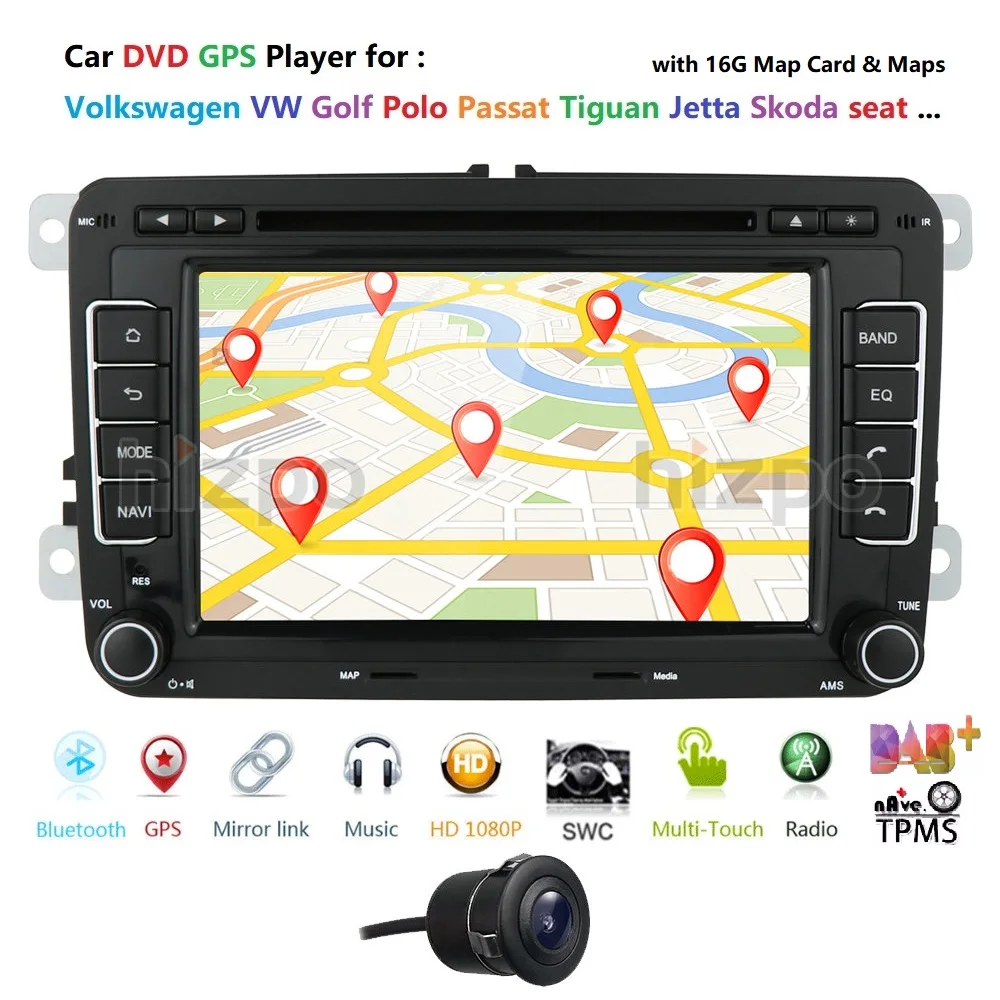 Автомобильный медиаплеер Wince GPS 2 Din автомобильное радио для VW Volkswagen Golf Polo Passat B7 B6